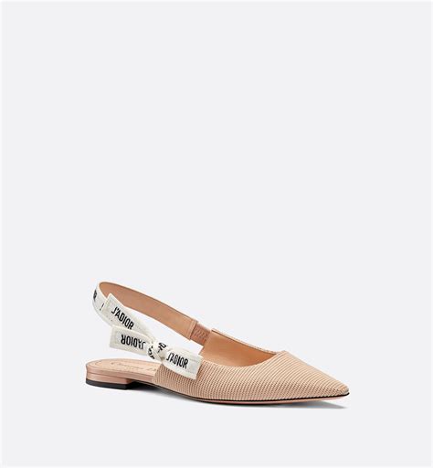 dior j'adior ballerina nude|J'Adior Slingback Ballerina Flat Nude Technical Fabric .